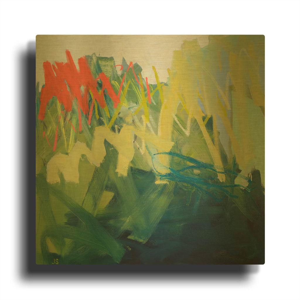 'Forces of Nature Green' By Jessica Singerman Gold Metal Wall Art