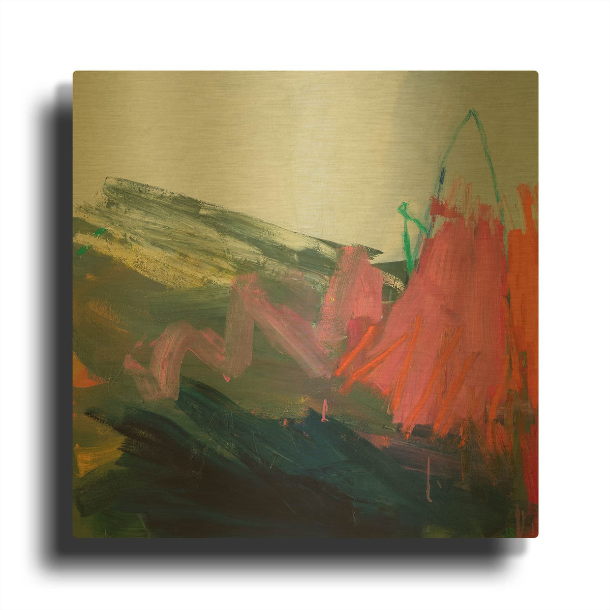 'Forces of Nature Pink' By Jessica Singerman Gold Metal Wall Art