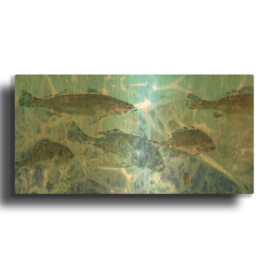 'Inside Flats' By Jim Roberts Gold Metal Wall Art