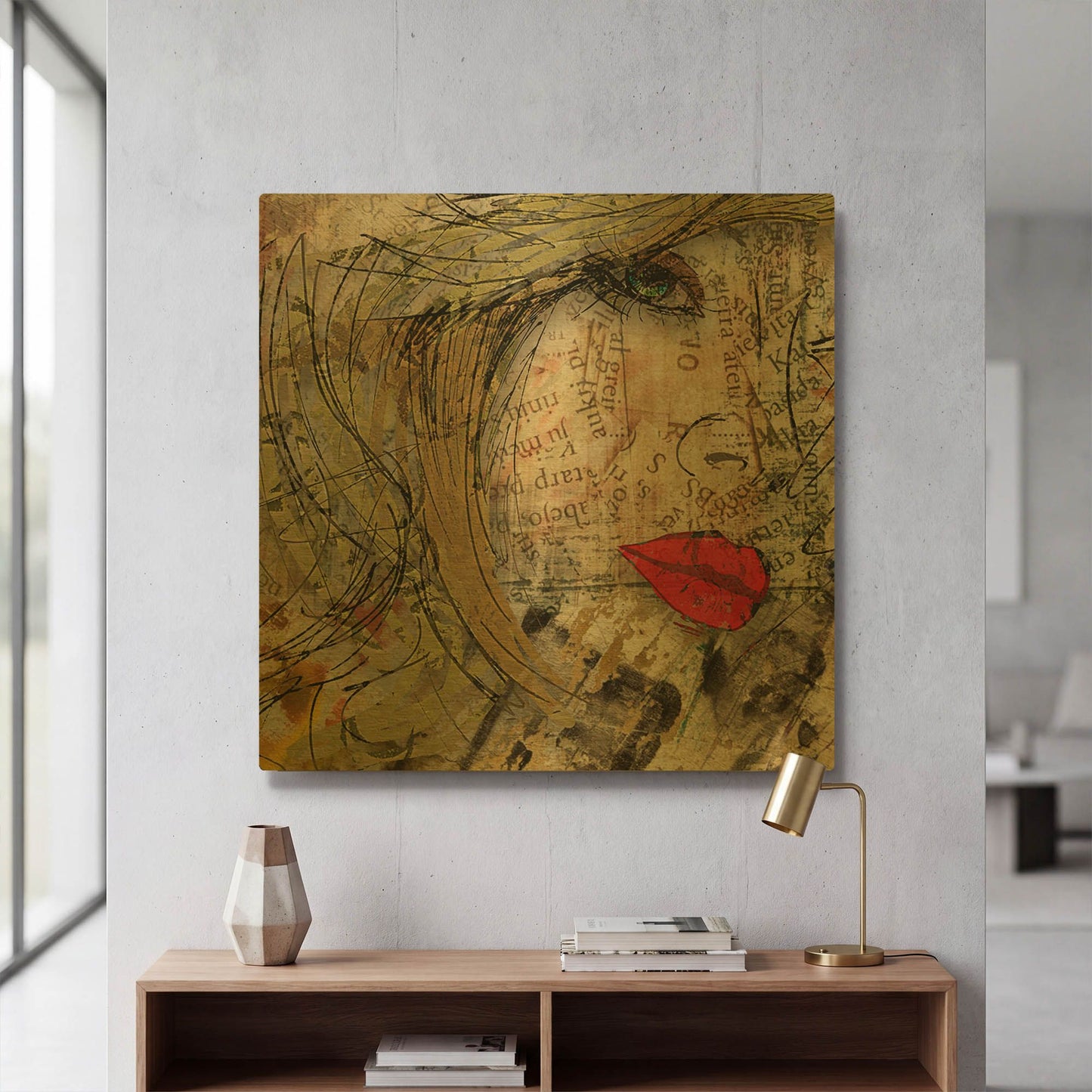 'Ladylips' By Karen Smith Gold Metal Wall Art