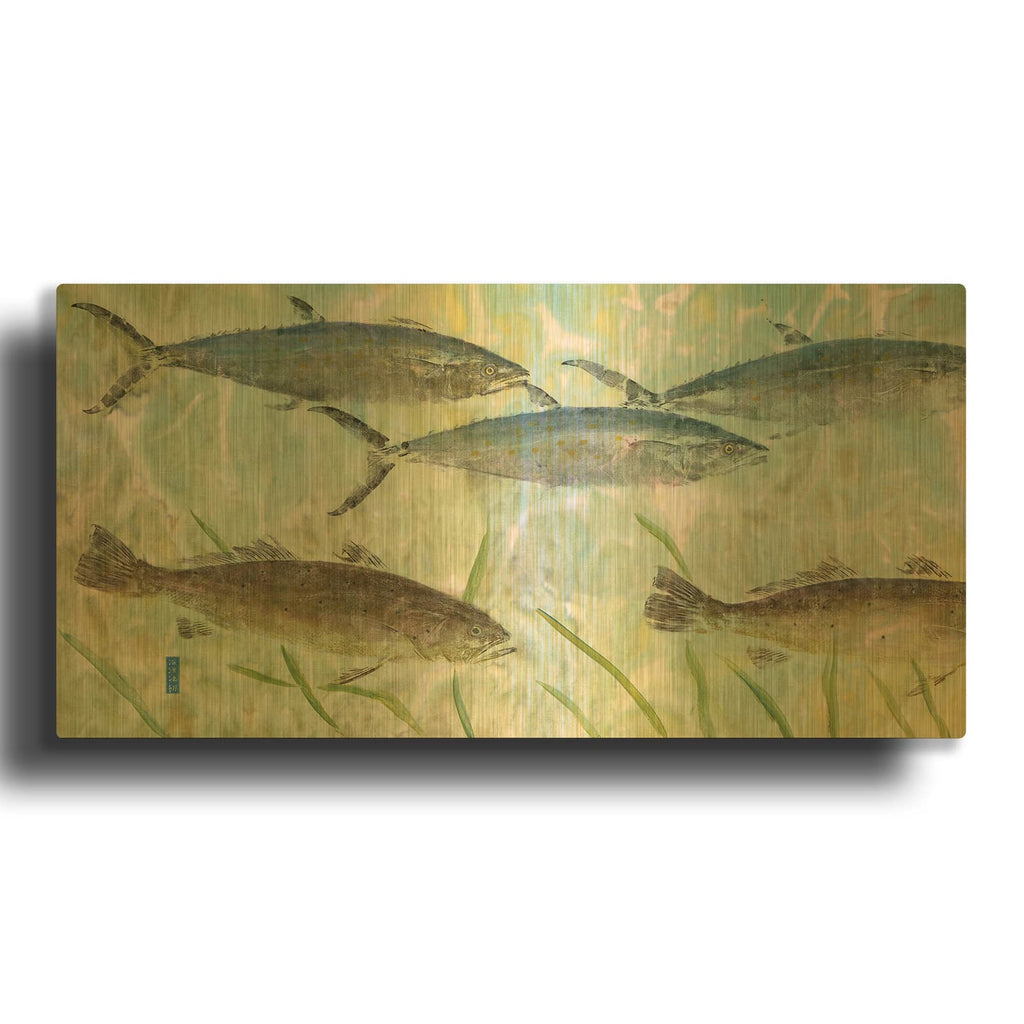 'Outside Flats' By Jim Roberts Gold Metal Wall Art