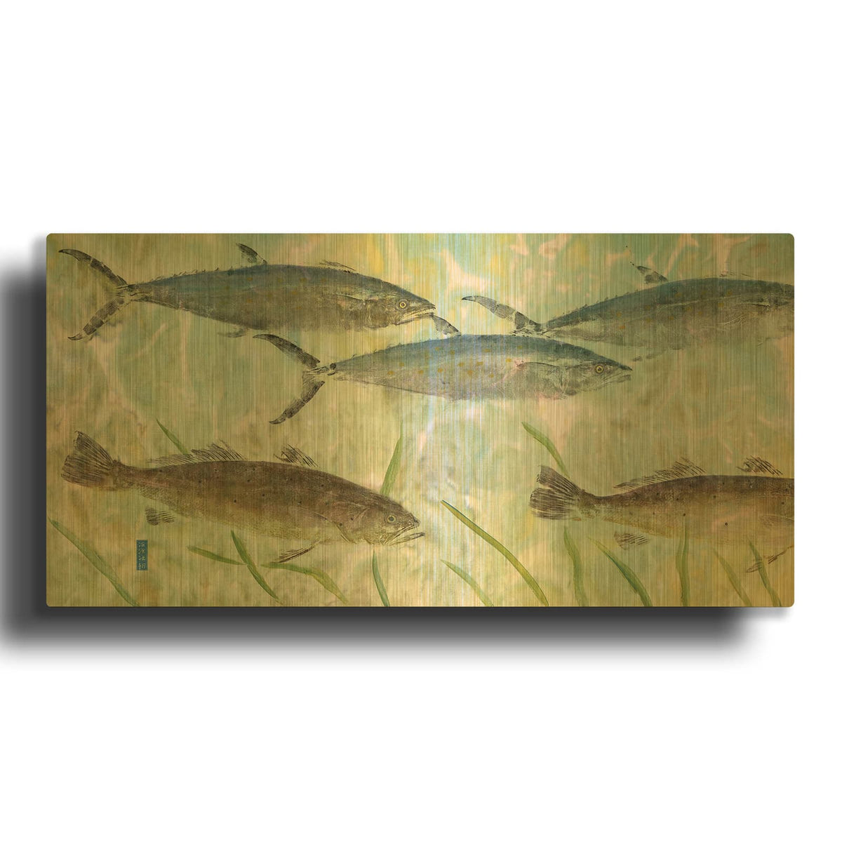 'Outside Flats' By Jim Roberts Gold Metal Wall Art
