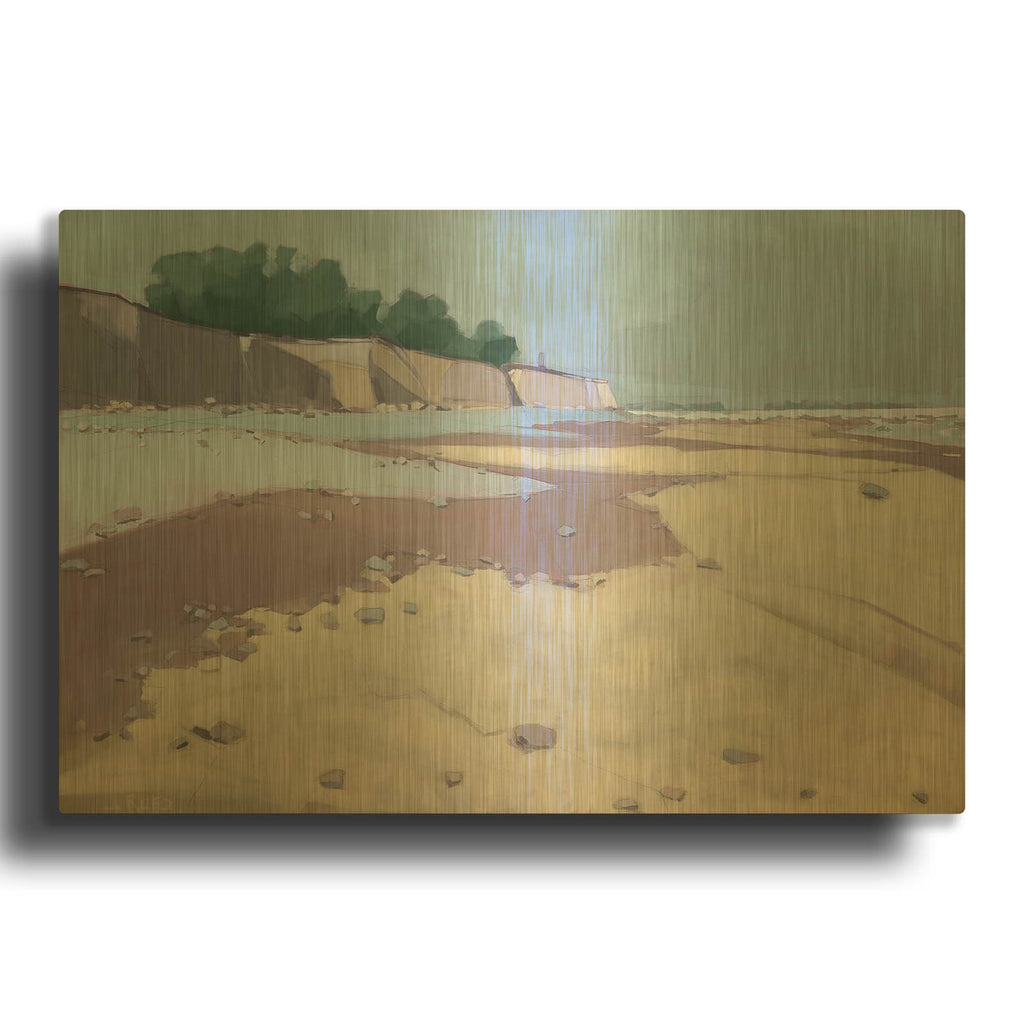 'Fourth Cliff' By John Rufo Gold Metal Wall Art