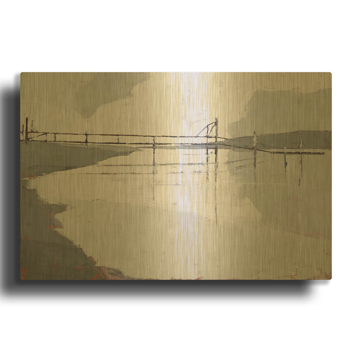 'Tidal River' By John Rufo Gold Metal Wall Art