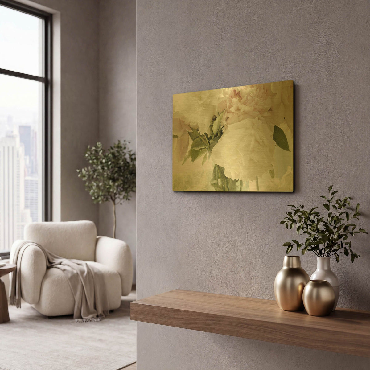 'Vintage Bouquet' By Judy Stalus Gold Metal Wall Art