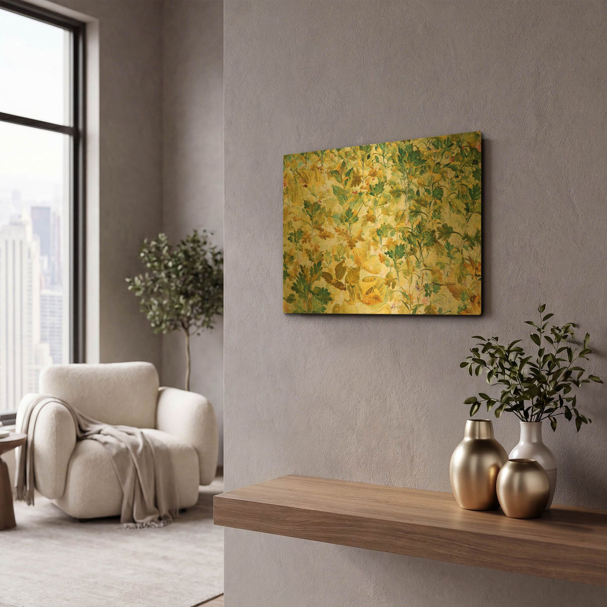 'Autumn Tapestry' By Judy Stalus Gold Metal Wall Art