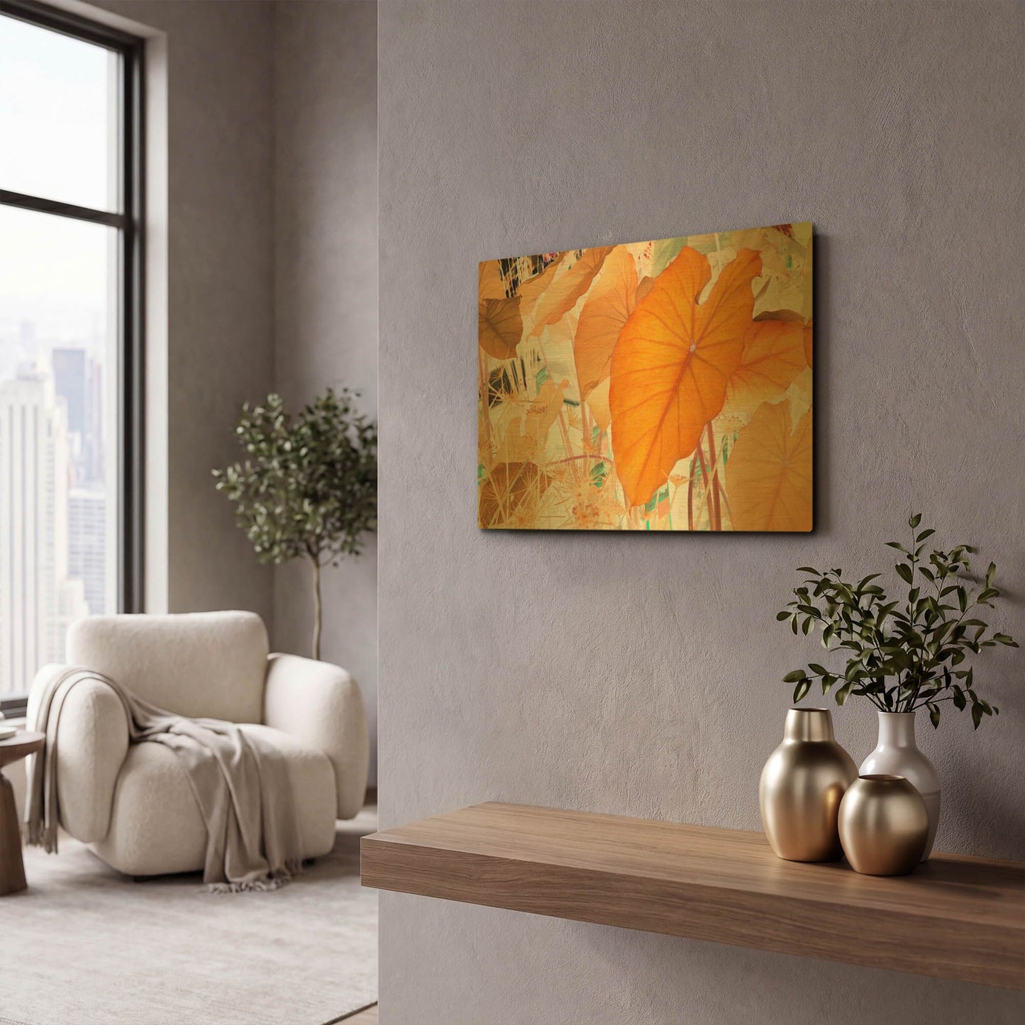 'Elephant Ears' By Judy Stalus Gold Metal Wall Art