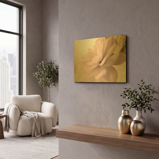 'Pink Dahlia 1' By Judy Stalus Gold Metal Wall Art