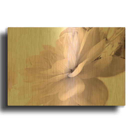 'Pink Dahlia 1' By Judy Stalus Gold Metal Wall Art