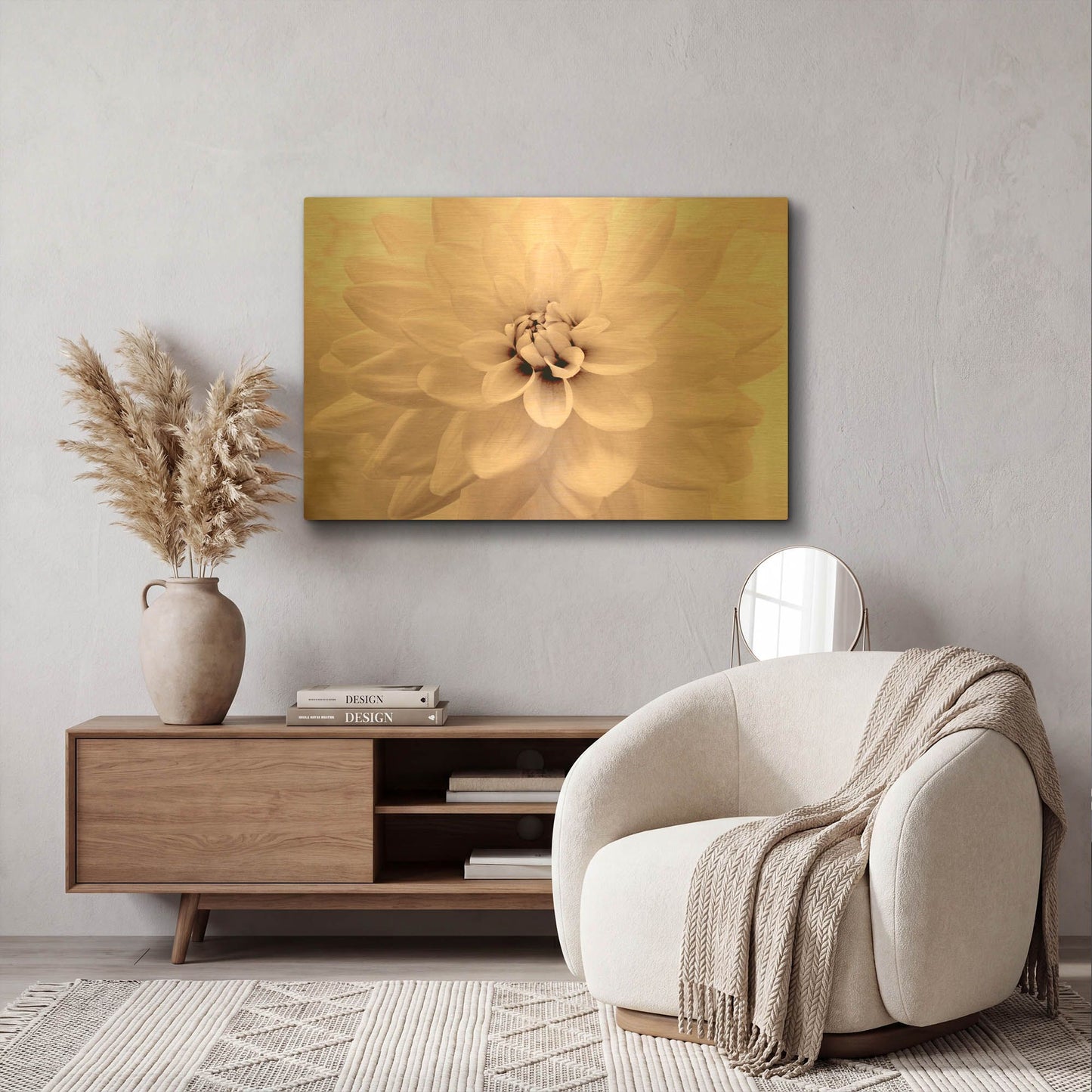 'Pink Dahlia 2' By Judy Stalus Gold Metal Wall Art