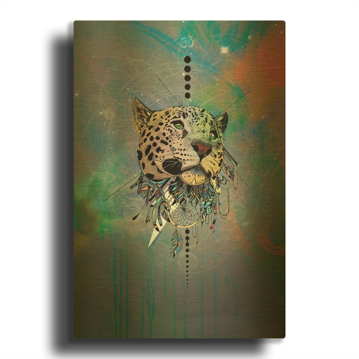'Cosmic Leopard' By Karin Roberts Gold Metal Wall Art