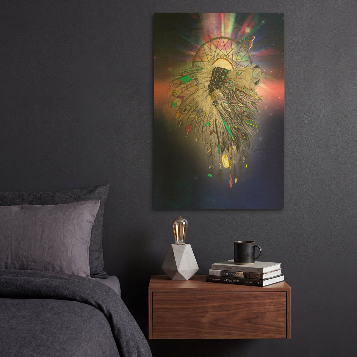 'Cosmic Lion Butterfly' By Karin Roberts Gold Metal Wall Art