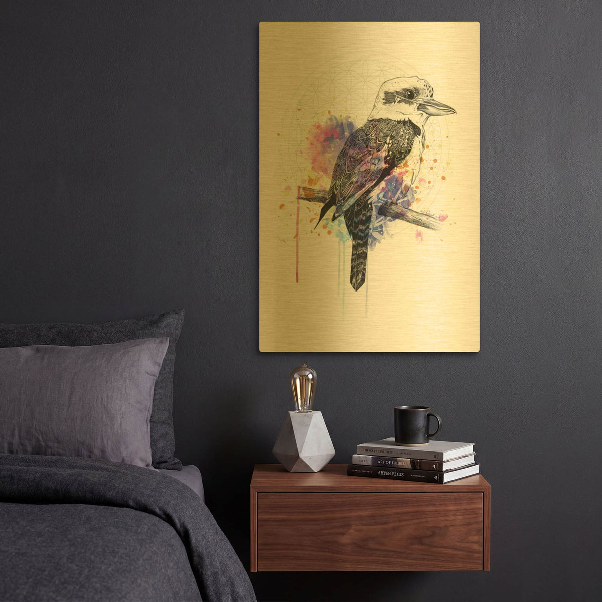 'Kookaburra' By Karin Roberts Gold Metal Wall Art