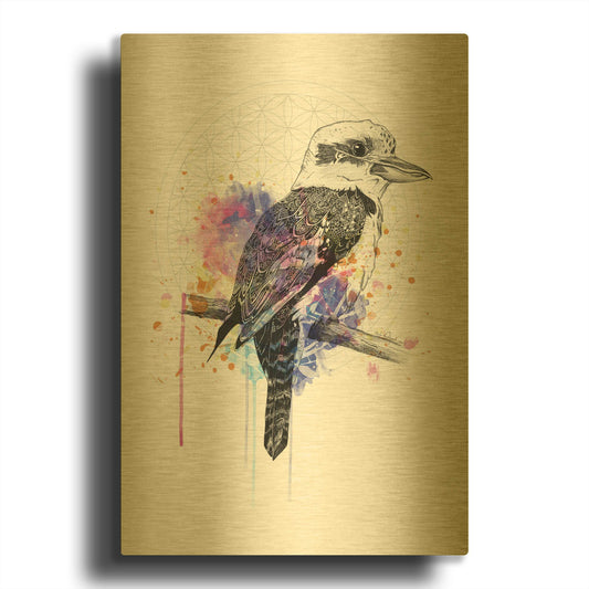 'Kookaburra' By Karin Roberts Gold Metal Wall Art