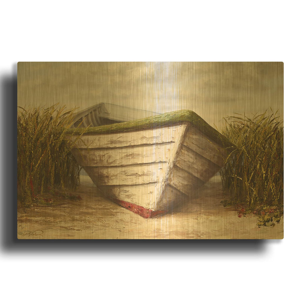 'Gloucester Skiff' By Karl Soderlund Gold Metal Wall Art