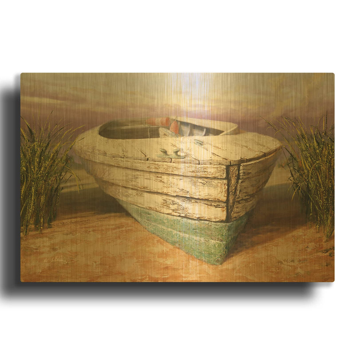 'Launch in Dunes' By Karl Soderlund Gold Metal Wall Art