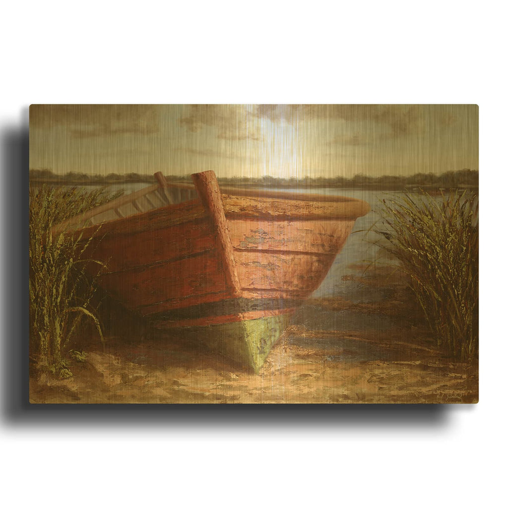 'Nantucket Red' By Karl Soderlund Gold Metal Wall Art