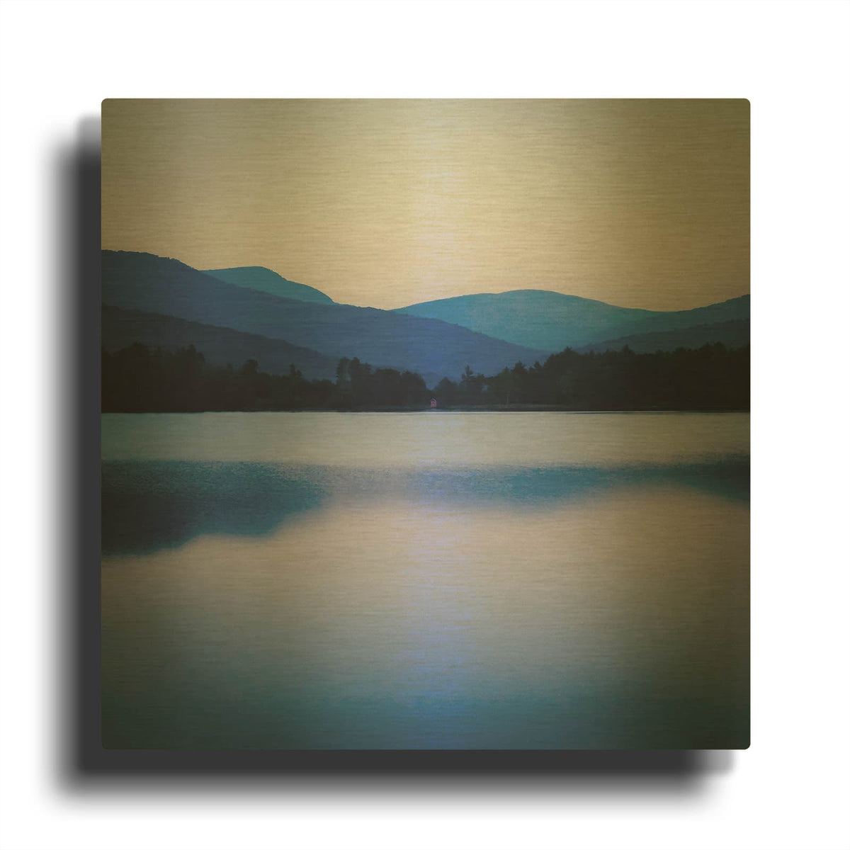 'Dusk Cooper Lake' By Kelly Sinclair Gold Metal Wall Art