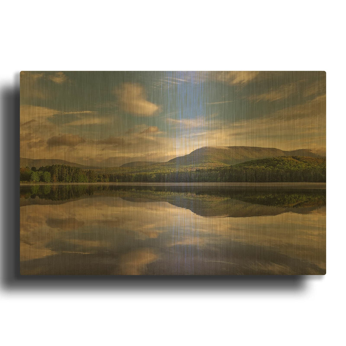 'Morning Cooper Lake' By Kelly Sinclair Gold Metal Wall Art