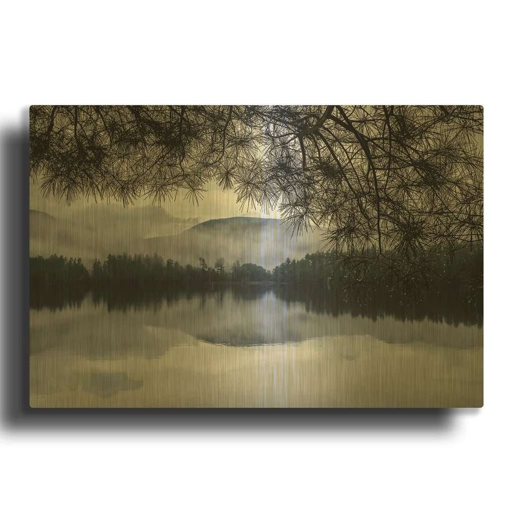 'Rainy Day Cooper Lake' By Kelly Sinclair Gold Metal Wall Art