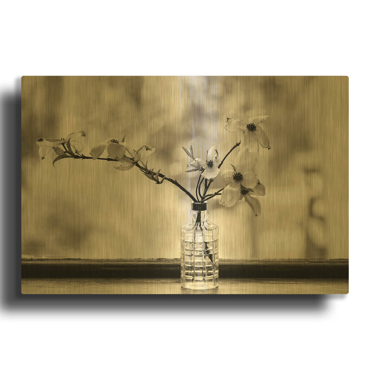'Wild Dogwood' By Kelly Sinclair Gold Metal Wall Art