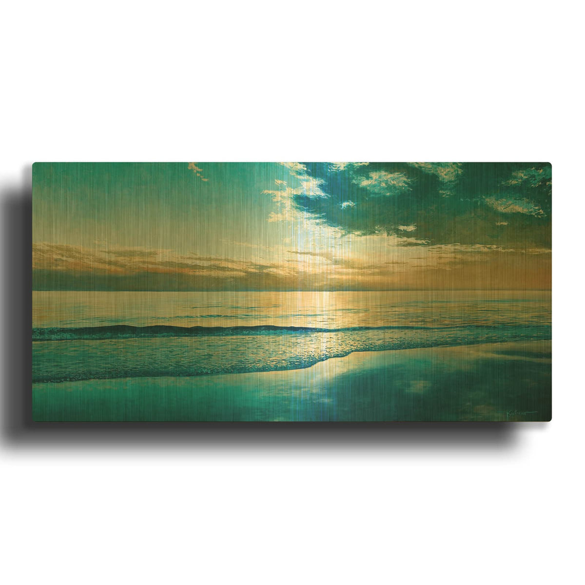 'Amelia Island Dawn' By Kent Sullivan Gold Metal Wall Art