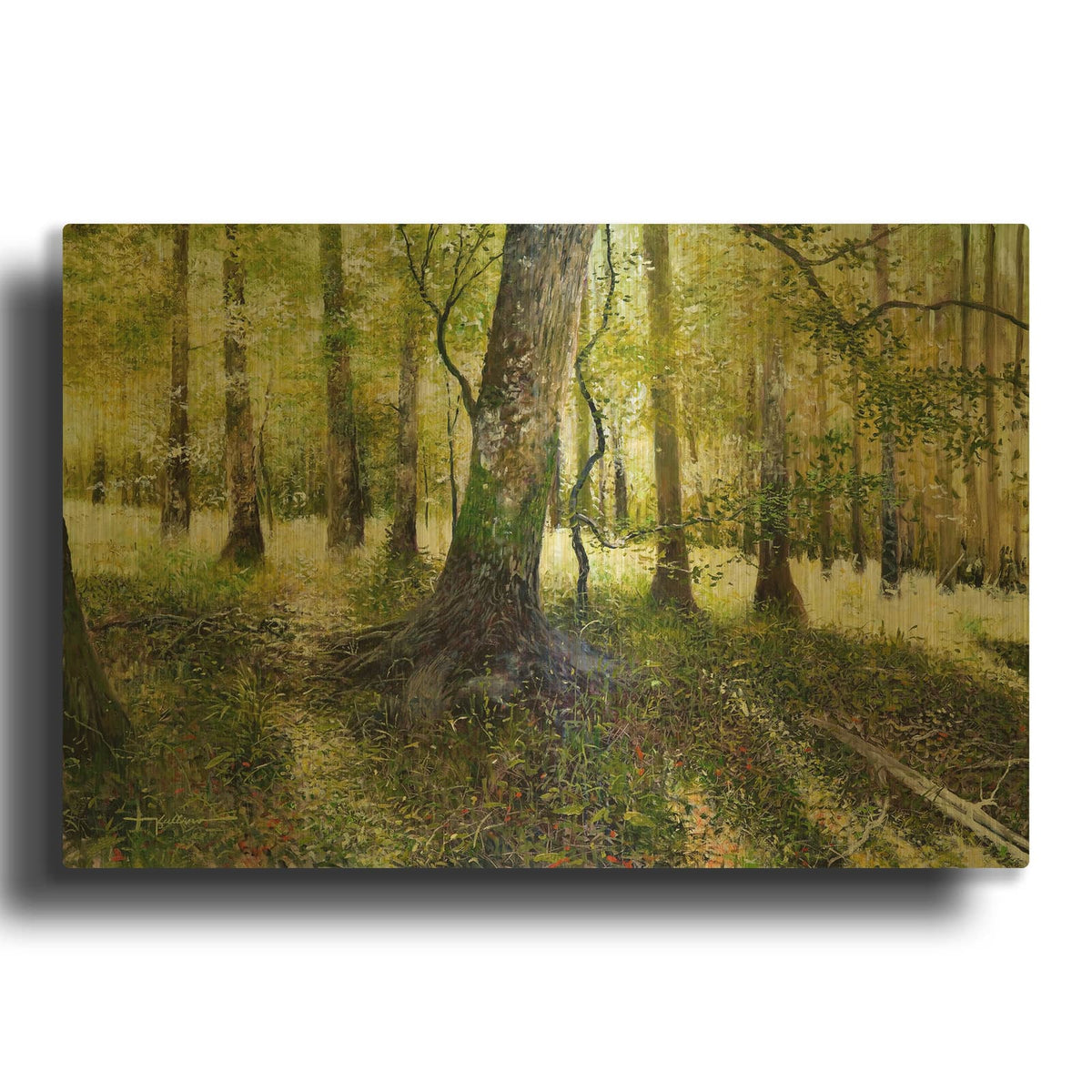 'Little Econ River' By Kent Sullivan Gold Metal Wall Art