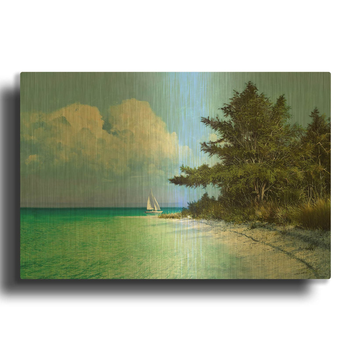 'Cayo Costa Beach' By Kent Sullivan Gold Metal Wall Art