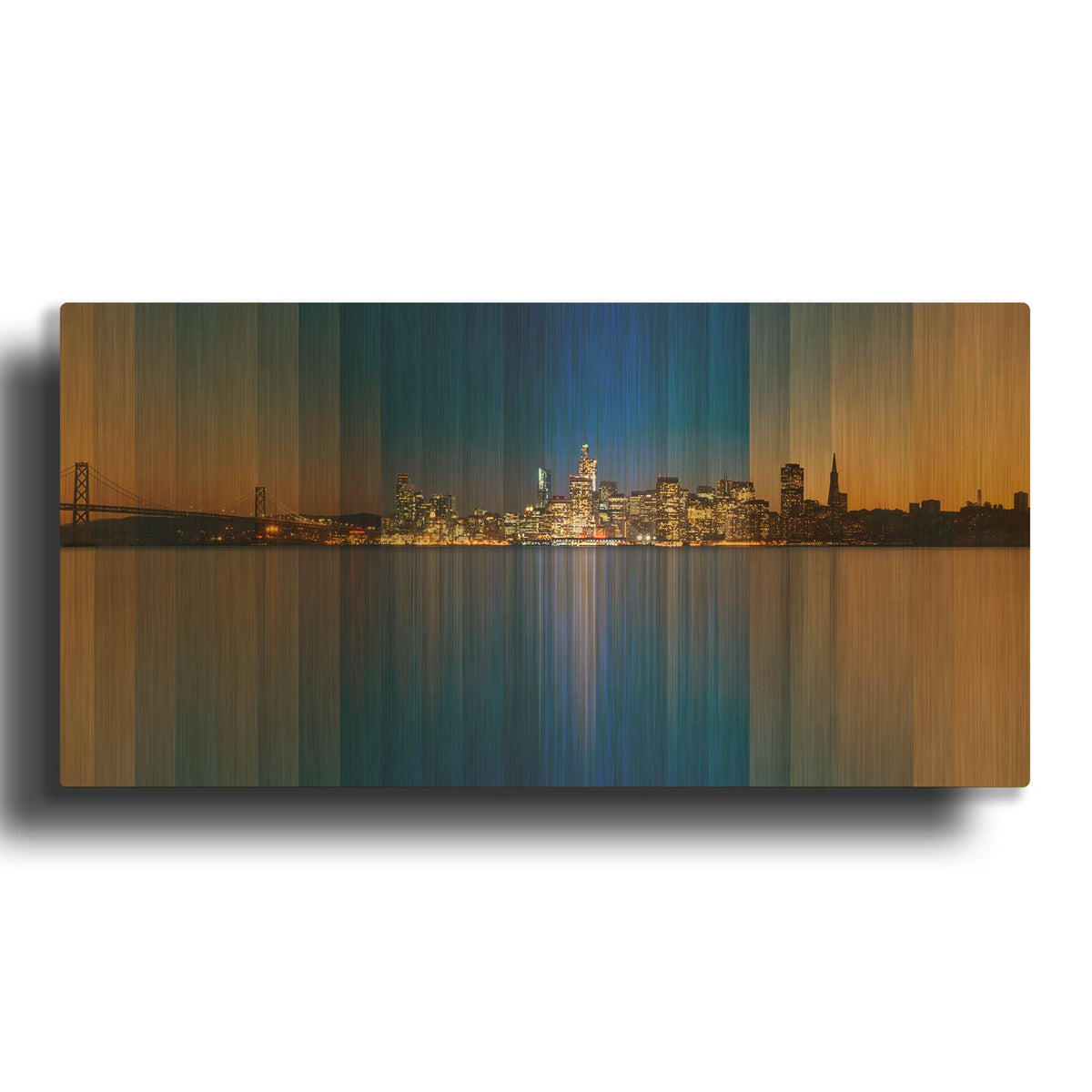 'Chromatic Symphony San Francisco' By Lee Sie Gold Metal Wall Art