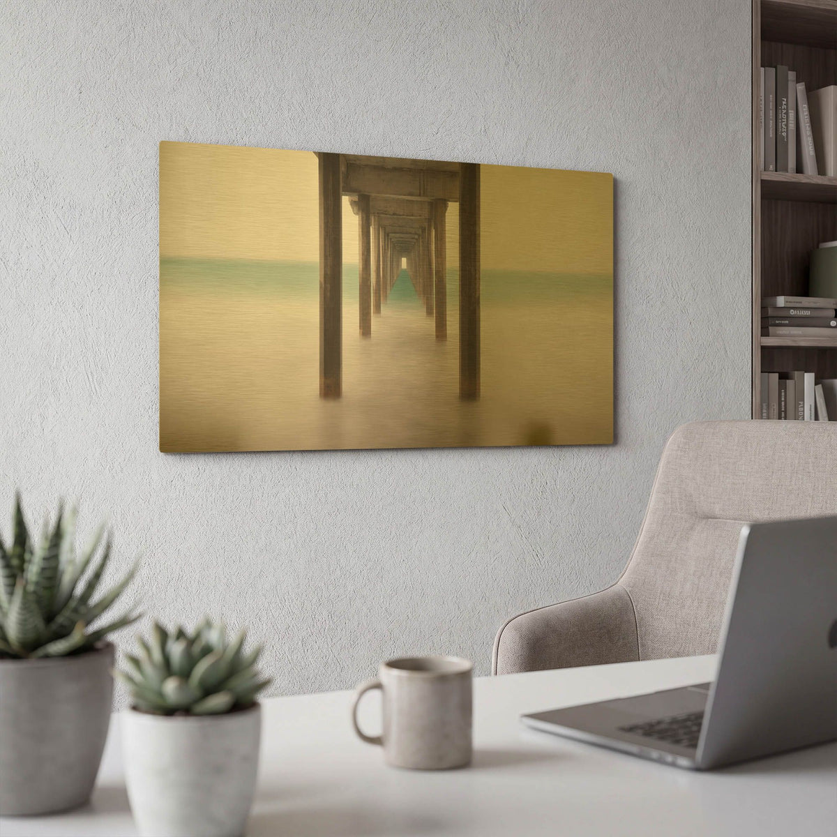 'Poseidon' By Lee Sie Gold Metal Wall Art