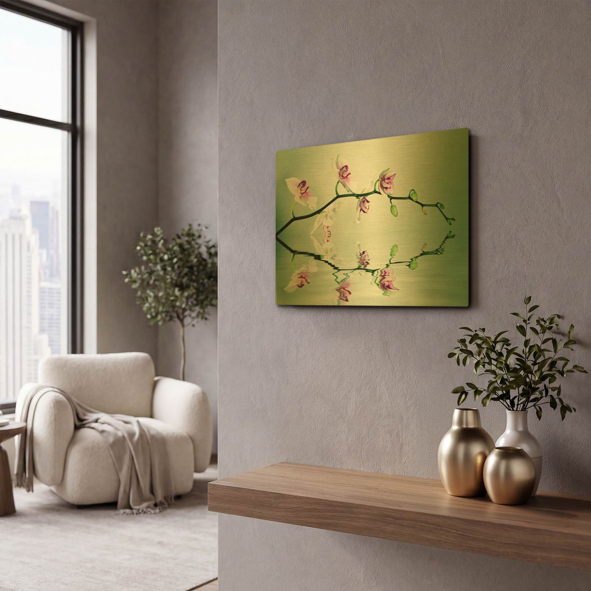 'Zen' By Lee Sie Gold Metal Wall Art