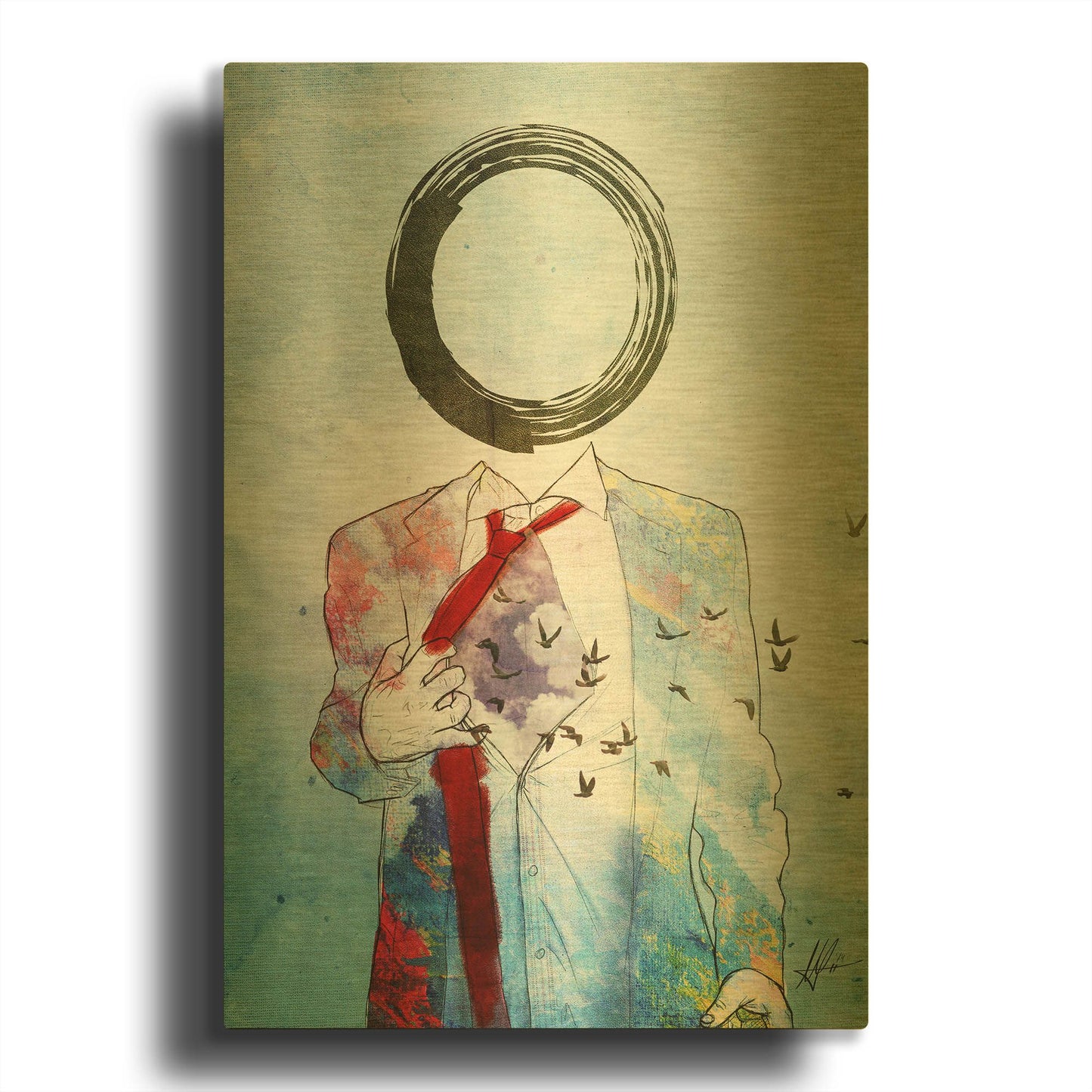 'Zero' By Mario Sanchez Nevado Gold Metal Wall Art