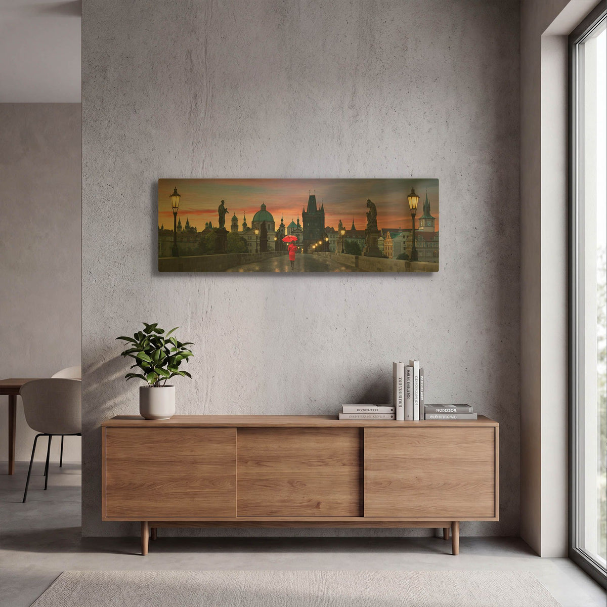 'Dawn at Charles Bridge' By Lee Sie Gold Metal Wall Art