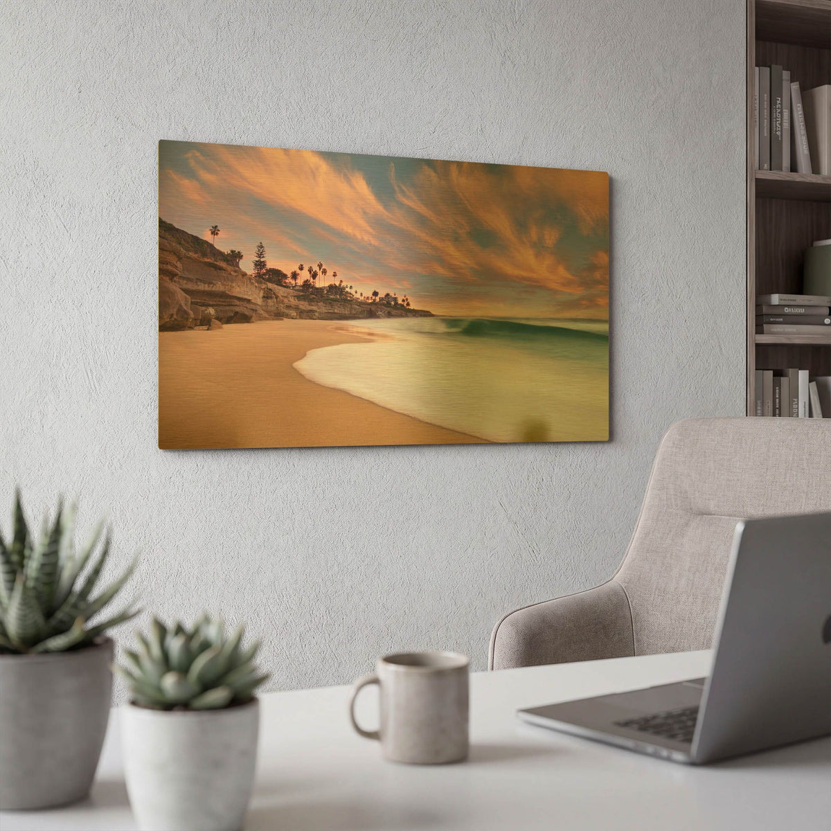 'The Beach Break' By Lee Sie Gold Metal Wall Art