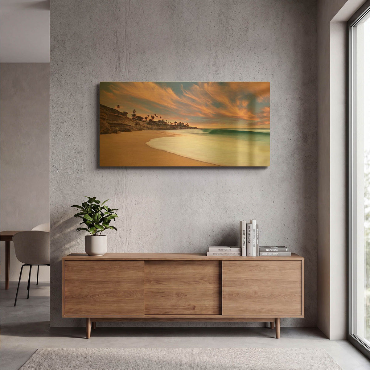 'The Beach Break' By Lee Sie Gold Metal Wall Art