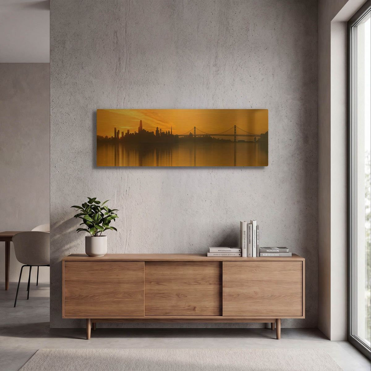 'Urban Fall' By Lee Sie Gold Metal Wall Art