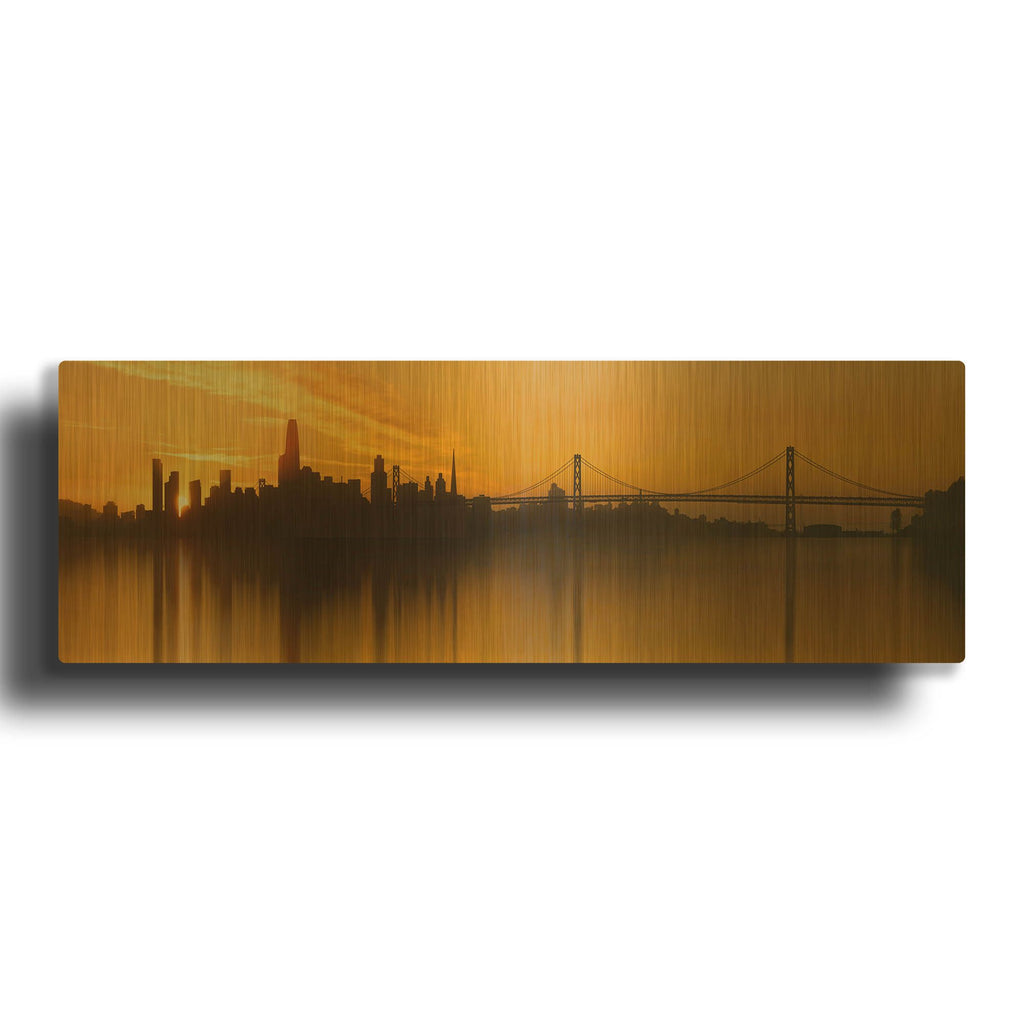 'Urban Fall' By Lee Sie Gold Metal Wall Art