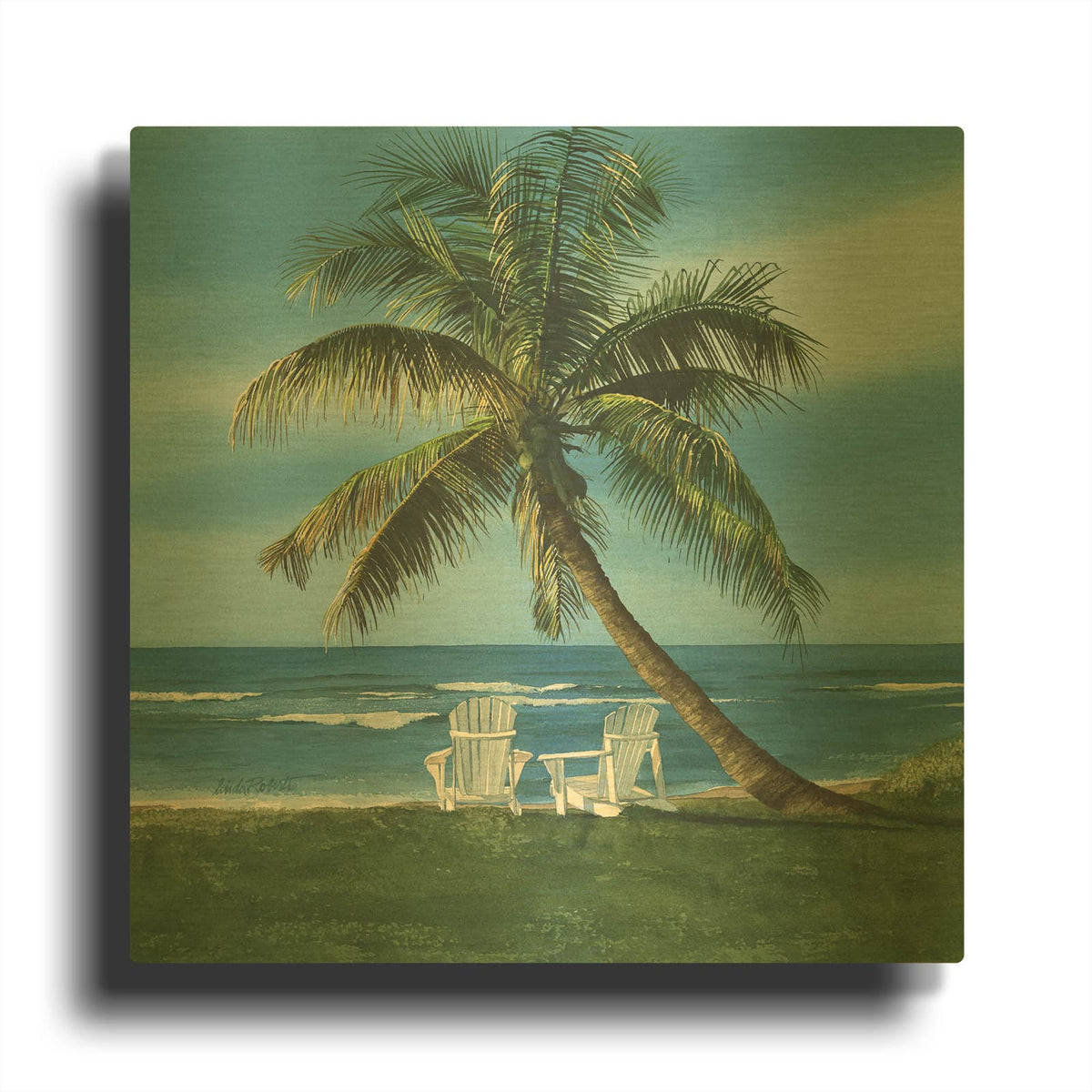 'Get Away' By Linda Roberts Gold Metal Wall Art