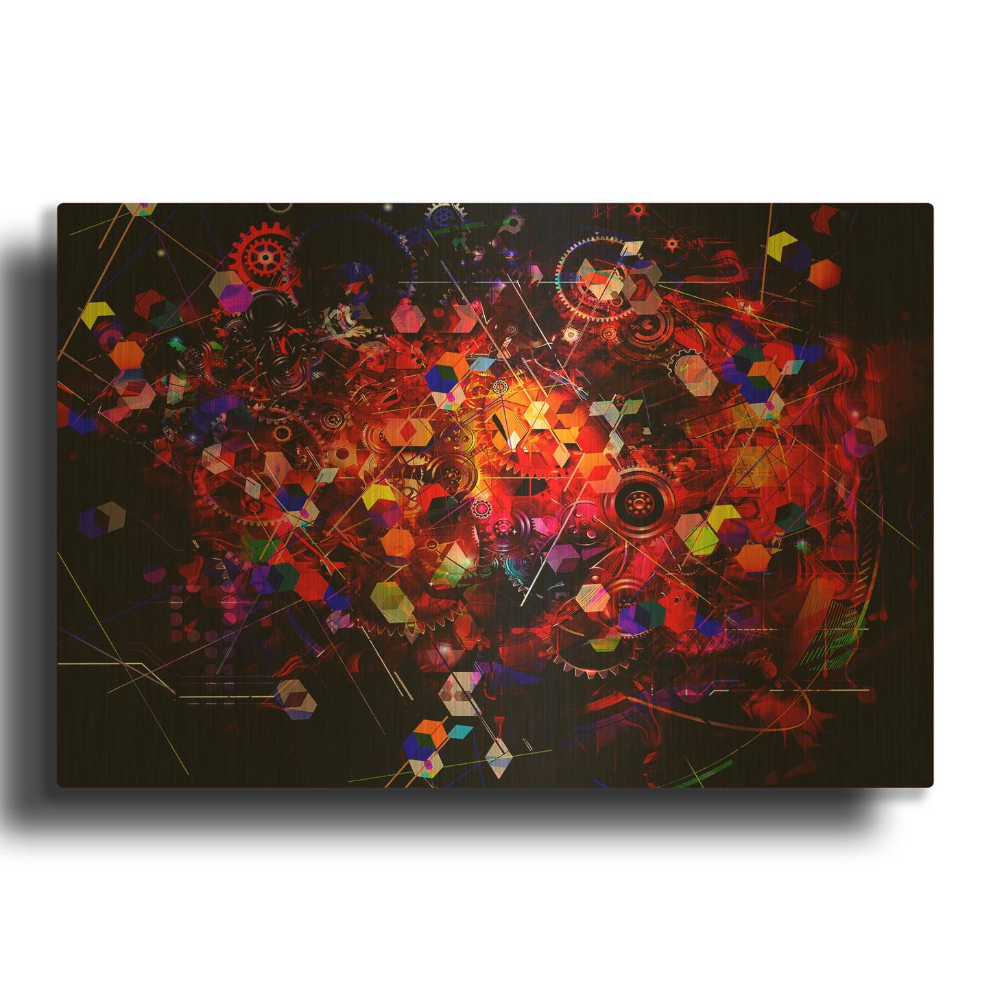 'The Machine' By Valentyn Artemenko Gold Metal Wall Art