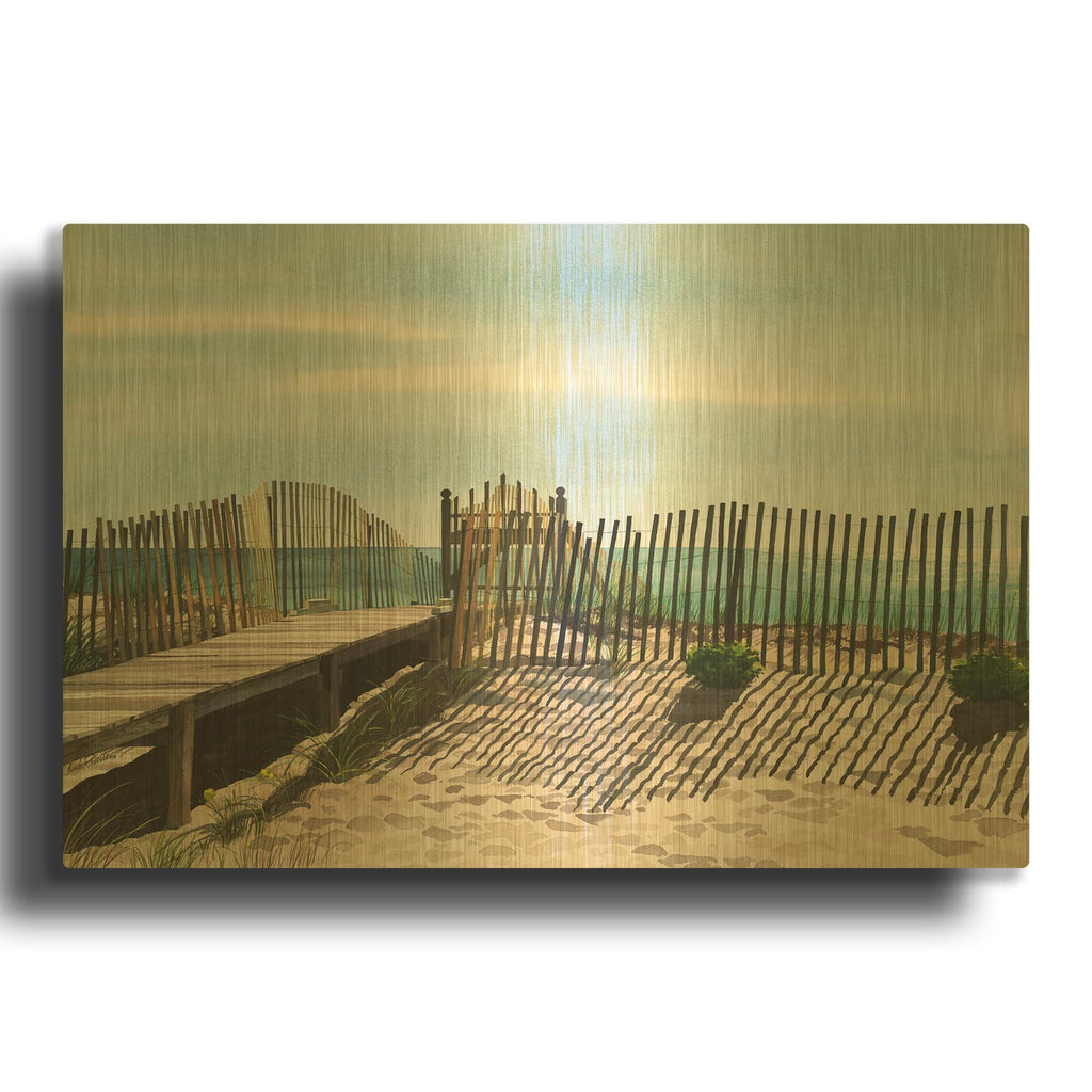 'Seagate' By Linda Roberts Gold Metal Wall Art