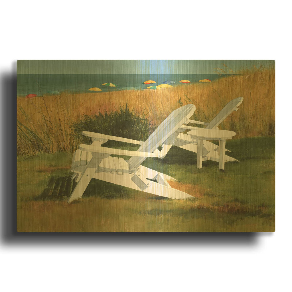 'Sea Serenade' By Linda Roberts Gold Metal Wall Art