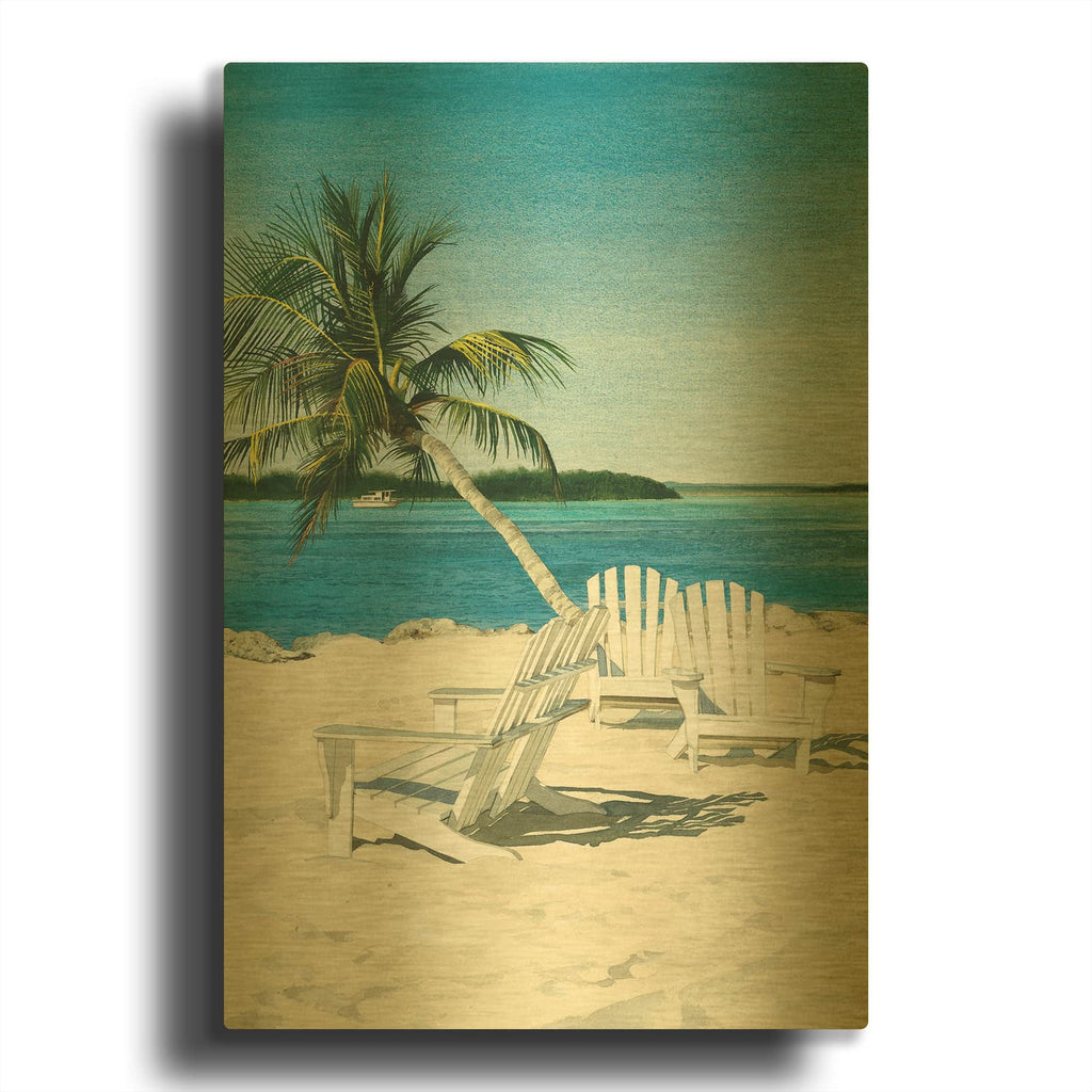 'Paradise' By Linda Roberts Gold Metal Wall Art