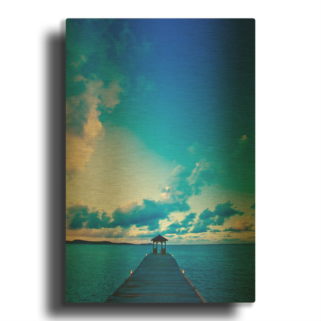 'Dock' By Lorne Resnick Gold Metal Wall Art