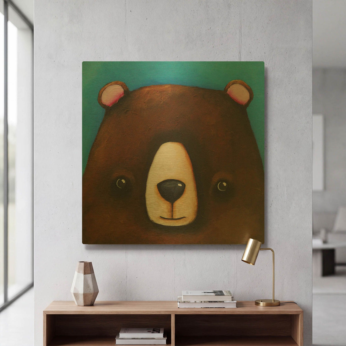 'The Black Bear' By Lucia Stewart Gold Metal Wall Art