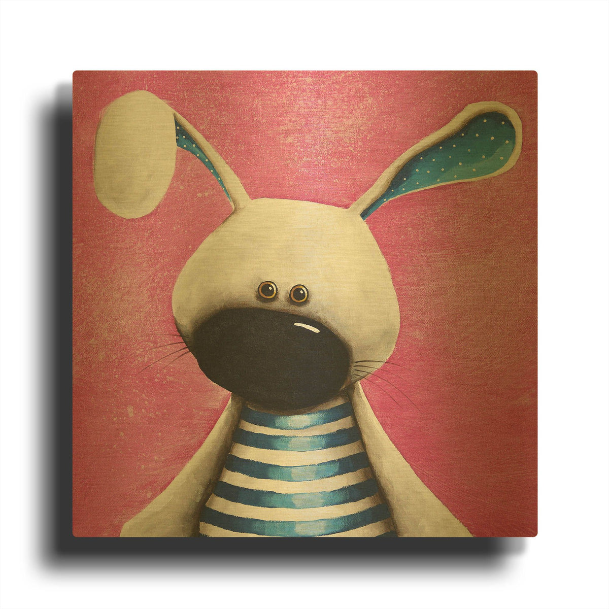 'The Blue Bunny' By Lucia Stewart Gold Metal Wall Art