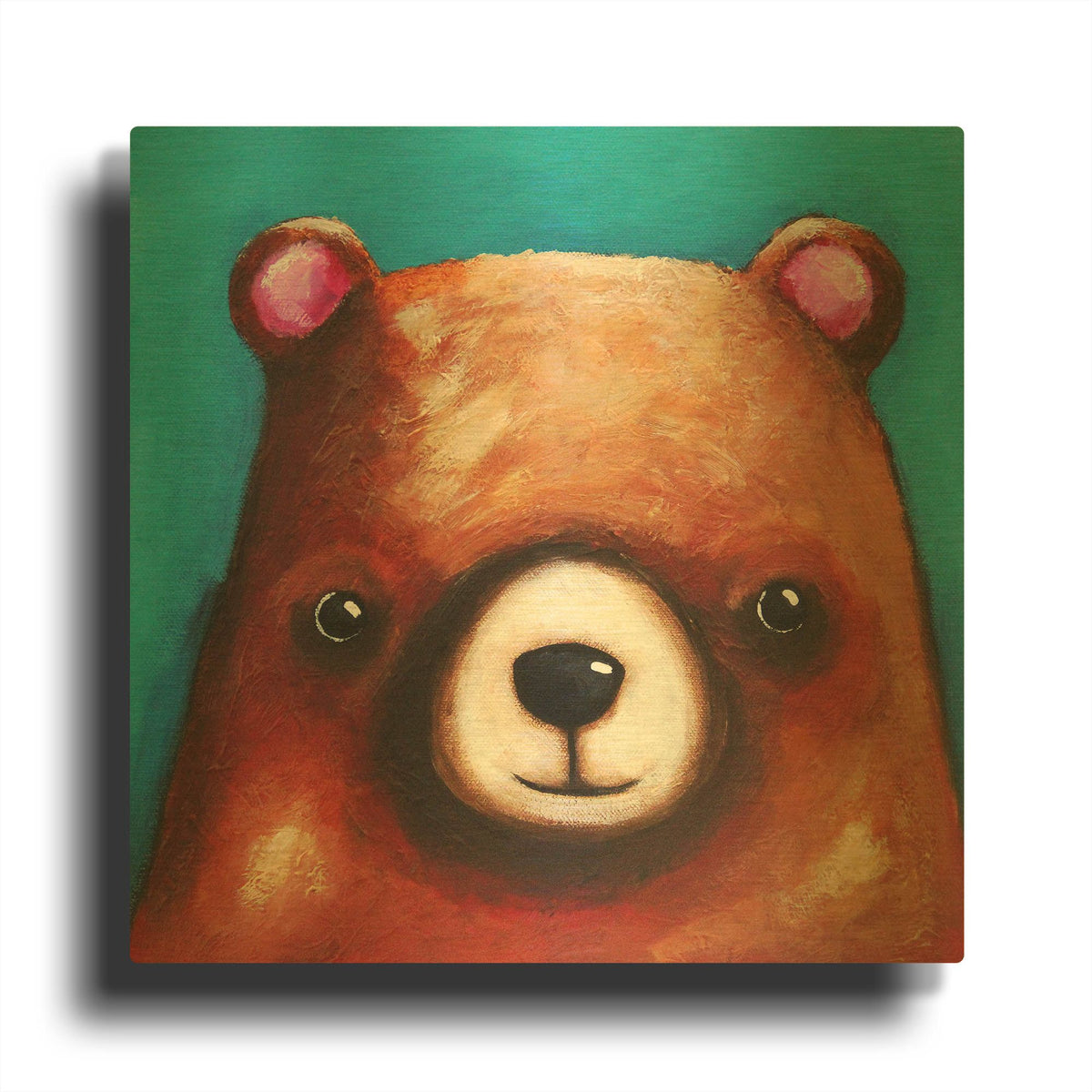 'The Brown Bear' By Lucia Stewart Gold Metal Wall Art