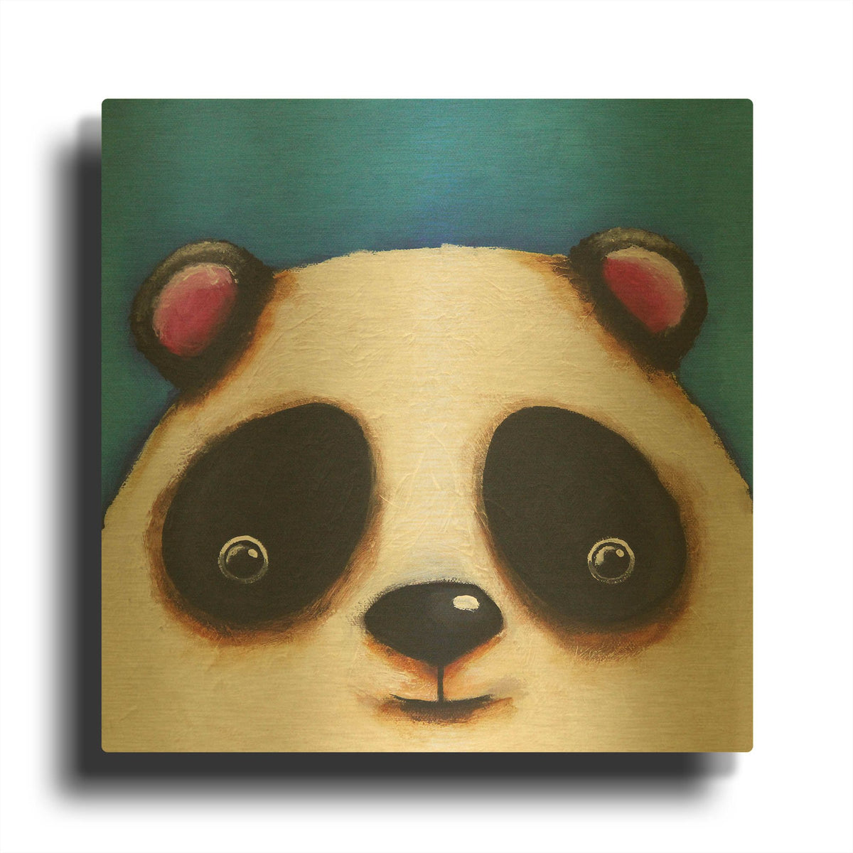 'The Panda Bear' By Lucia Stewart Gold Metal Wall Art