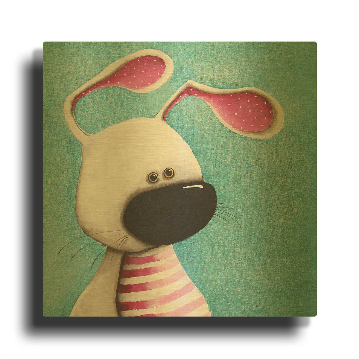 'The Pink Bunny' By Lucia Stewart Gold Metal Wall Art