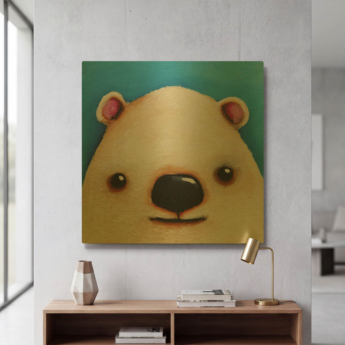 'The Polar Bear' By Lucia Stewart Gold Metal Wall Art