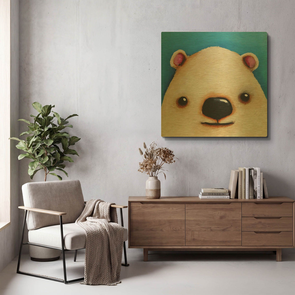 'The Polar Bear' By Lucia Stewart Gold Metal Wall Art